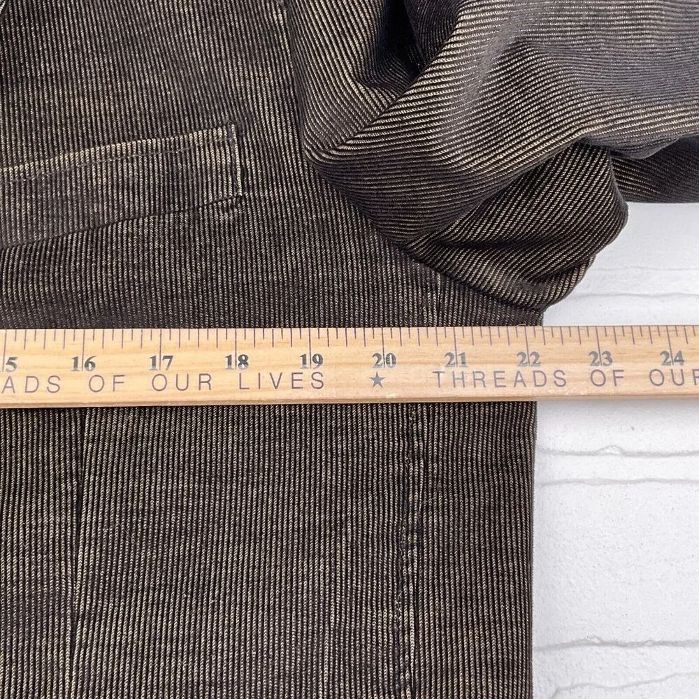 Blue Pronto‎ Uomo Blazer Men Large Black Tan Corduroy Retro Rock Casual Jacket